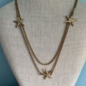 🟣Brand New 2 Layer Gold Tone Starfish Necklace